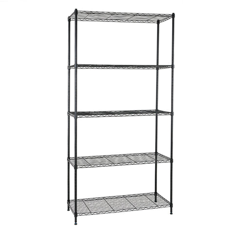 5-Tier Shelf with 4-Shelf Liners (36W X 16D X 72H)Black, SKU: SPL500-5