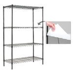 4-Tier Shelf with 4-Shelf Liners (30W x 14D x 47H) Black, SKU: SPL200-4