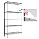 2-Pack 5-Tier Shelf with 5-Shelf Liners (30W x 14D x 60H) Black, SKU: SPL200-5X2