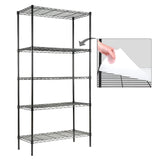 5-Tier Shelf with 5-Shelf Liners (30W x 14D x 60H) Black, SKU: SPL200-5