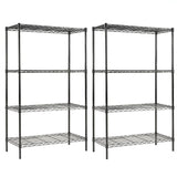 2-Pack 4-Tier Shelf with 4-Shelf Liners (30W x 14D x 47H) Black, SKU: SPL200-4X2